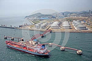 Big oil tank in petrol port
