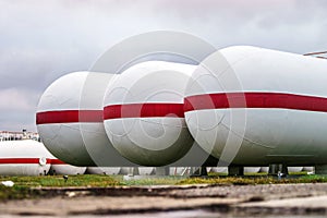 Big oil tanks in a refinery