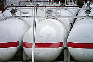 Big oil tanks in a refinery