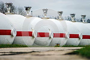 Big oil tanks in a refinery