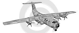 Big old bomber, illustration, vector