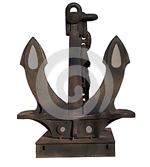 Big old caramel anchor on a white background in isolation