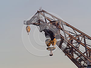 Big old crane useds to load and unload ships