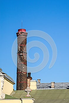 Big old flue against the blue sky