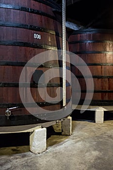 Big old wooden barrel