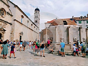 Big Onofrio Fountain, Velika Onofrijeva chesma, Dubrovnik, Croatia. Water supply established during the Quattrocento