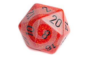 Big Orange Marble d20 Die