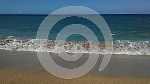 Big Pacific Ocean Waves at Lumahai Beach on Kauai Island, Hawaii.