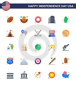Velký zabalit z 25 spojené státy americké šťastný nezávislost spojené státy americké vektor byty a upravitelné symboly z kemp rostlina jídlo květina americký 