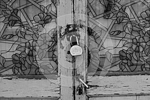 Big padlock closing the door