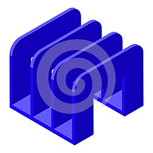 Big paper tray icon isometric vector. Office file stack