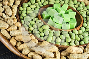 Big party green wasabi peanuts and cheese mix in oriental style