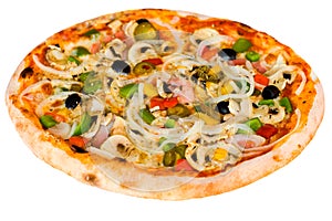 Big Party Pizza salami,mushrooms and vegetable-iso