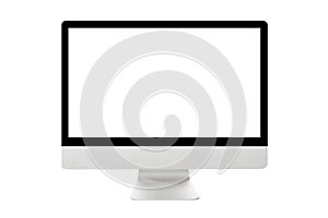 Big PC computer monitor display isolated on white background. IT mockup