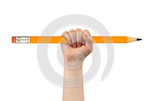 Big pencil in hand