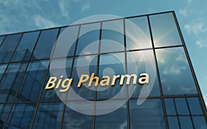 Big Pharma business glass building concept