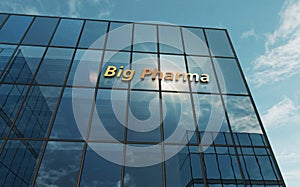 Big Pharma business glass building concept