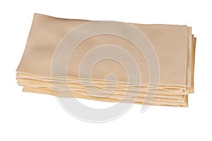 big pile of sheets of raw dough for lasagna isolated on white