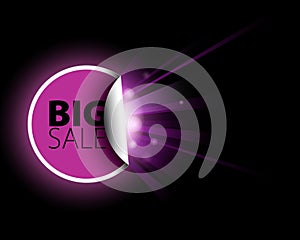 Big pink sale label with surprise