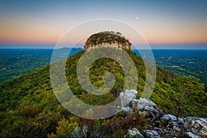 The Big Pinnacle of Pilot Mountain, seen from Little Pinnacle Overlook at Pilot Mountain State Park, North Carolina.