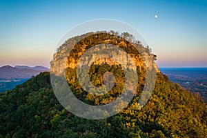 The Big Pinnacle of Pilot Mountain, seen at sunset from Little P