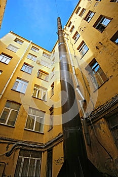 Big pipe on a building