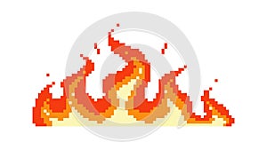 Big pixel flame. Wave napalm burning everything