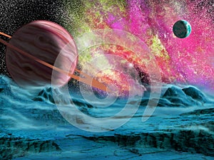 Big planet and nebula