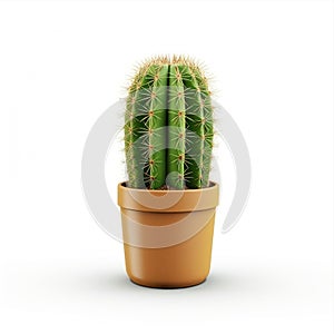 Big plant in pot succulents or cactus isolated on white background