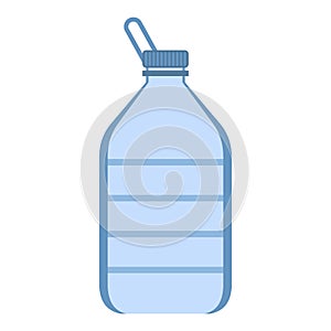 Big plastic bottle icon, flat style