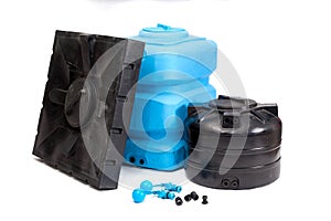 Big polyethylene container for shower.