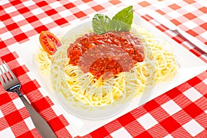 Spaguetti with Bolognese sauce photo
