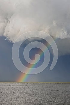 Big powerful storm clouds over the Lake Balaton of Hungary