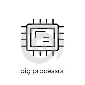 Big Processor icon. Trendy modern flat linear vector Big Process