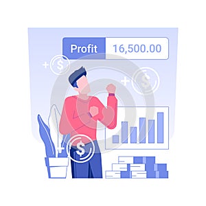 Big profit isolated concept vector illustration.