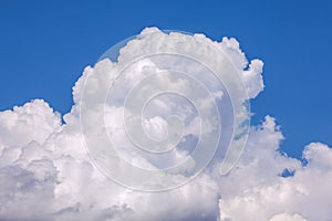 Puffy clouds fresh blue sky photo