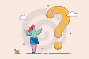 Big question mark concept. Big problem to solve or finding solution, doubt or uncertainty, thinking to make decision