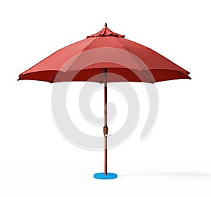 Big red beach umbrella