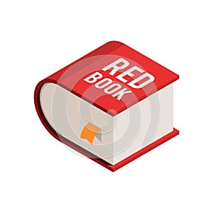 Big red book isometric icon