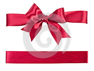 Big red bow made from silk