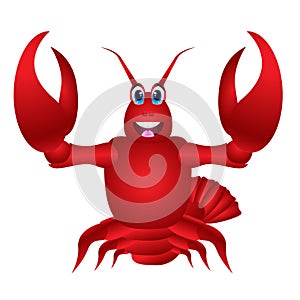 Big Red Cute Lobster cartoon photo