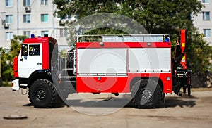Big red fire truck.