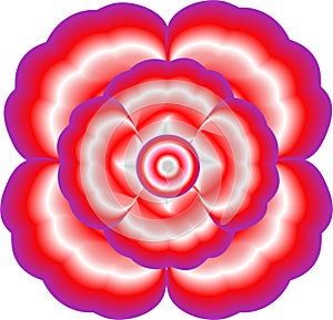 Big red iridescent bewitching flower with petals