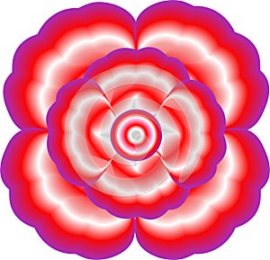 Big red iridescent bewitching flower with petals photo