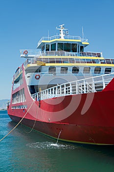 Big red passenger ferry