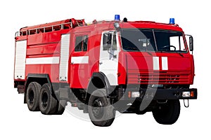 Big red rescue car of Russia, isolated on white