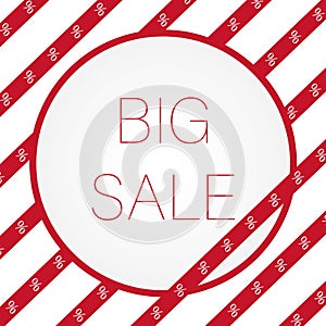 Big red sale sign for e-shop.