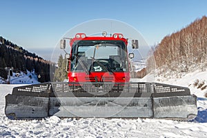 Big Red snowcat on the track