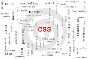 Big red title CSS in the middle with many different CSS properties