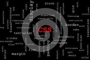 Big red title CSS in the middle with many different CSS properties